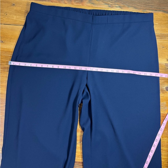 Talbots Women Ponte Cropped Wide Leg Pant Navy Pull-On Elastic Waist Trouser 24W - Picture 5 of 9